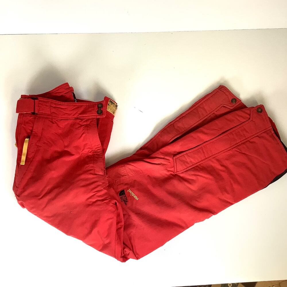 Vtg The North Face Gore-Tex Vertical Insulated Snow Ski Pants Red Womens Sz Lg